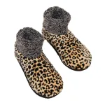 chaussons polaires pour l'hiver léopard