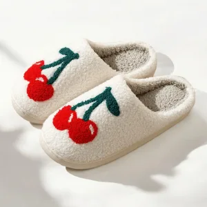 chaussons pour femme cerise