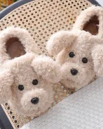 chaussons pour femme en peluche toutou cosy