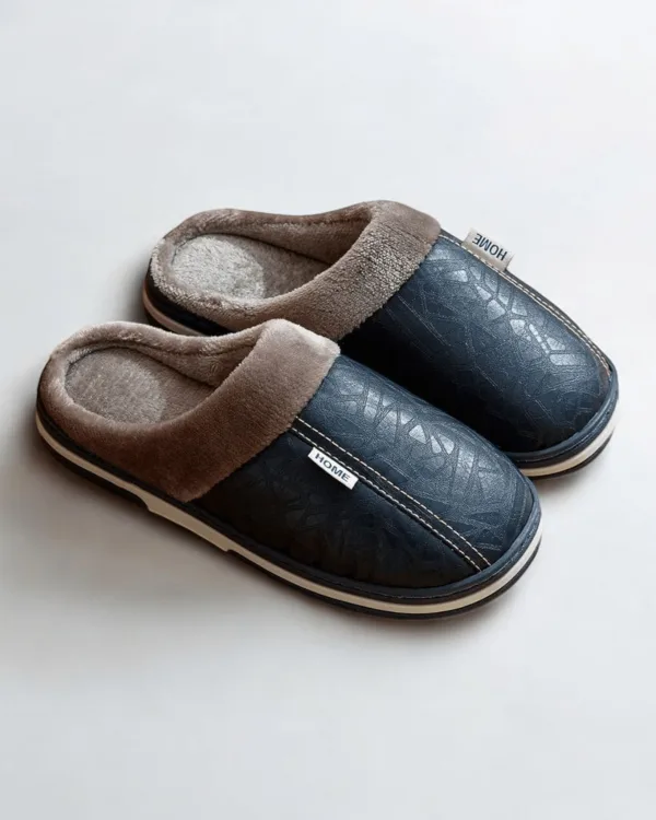 chaussons pour homme cuir d'hiver