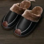 chaussons pour homme style cuir fendu