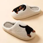 chaussons teckel en peluche