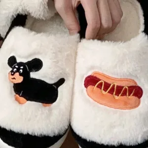 chaussons teckel humouristique