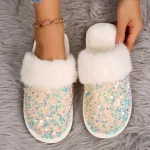 chaussons tendance femme chic fourrure