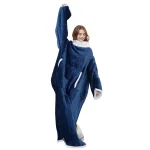 couverture douillette bleu avec doublure polaire