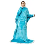 couverture douillette turquoise avec doublure polaire