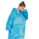 couverture en polaire turquoise