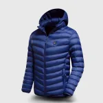 doudoune chauffante bleue en polaire