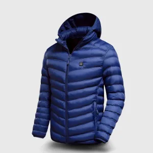 doudoune chauffante bleue en polaire