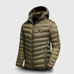 doudoune chauffante khaki intérieure polaire