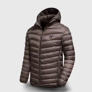 doudoune chauffante marron intérieure polaire