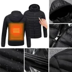 doudoune noir avec chauffage intégré
