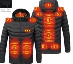 doudoune noire avec chauffage intégré