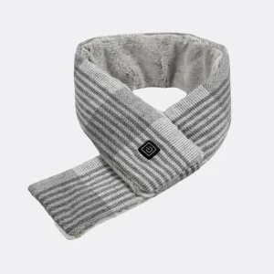 écharpe chauffante à rayures avec doublure peluche