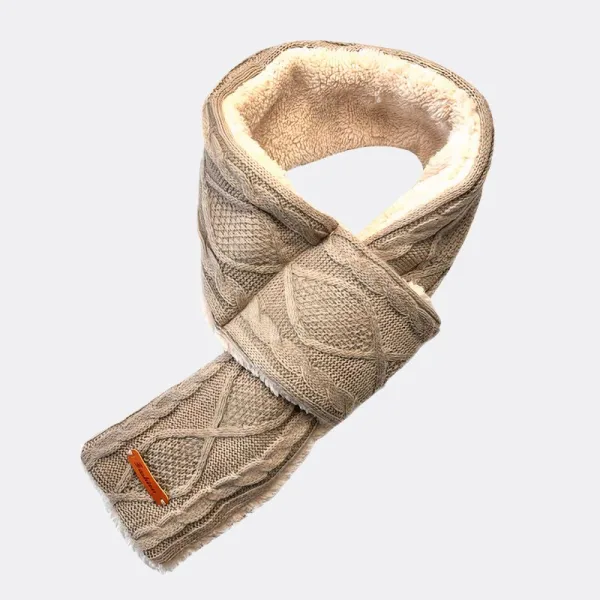 écharpe chauffante tricotée avec doublure duveteuse