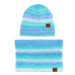 ensemble bonnet et écharpe aurore boréale