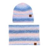 ensemble bonnet et écharpe violet Aurore Boréale