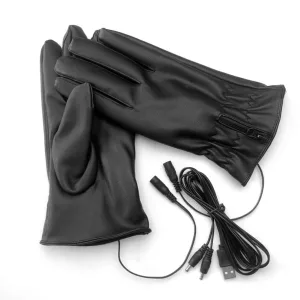 gants chauffants en cuir PU pour femme