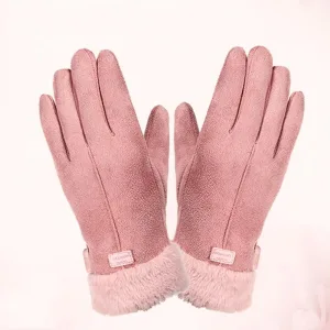 gants chauffants en daim avec prise USB pour femmes