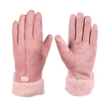gants chauffants tendance en daim pour femmes