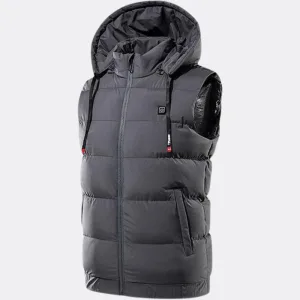 gilet chauffant avec capuche pour homme