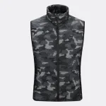 gilet chauffant de chasse col montant et motif camouflage