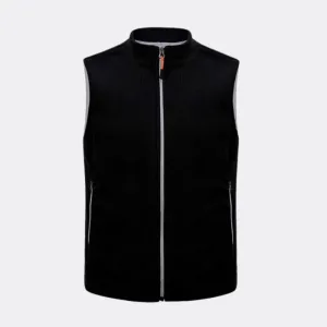 gilet chauffant en polaire noire pour homme