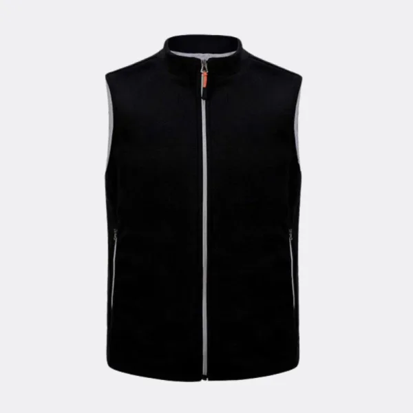 gilet chauffant en polaire noire pour homme