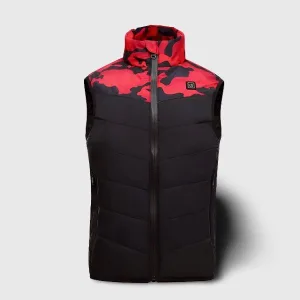gilet chauffant enfant camouflage rouge