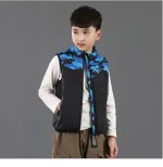 gilet chauffant pour enfant en camouflage bleue