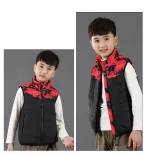gilet de chaleur enfant motif camouflage rouge