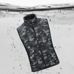 gilet de chasse chauffant col montant motif camouflage