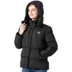 manteau chauffant noir chargeable en usb