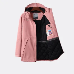 manteau d'hiver imperméable et chauffant pour femmes