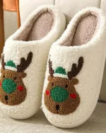 pantoufles Noël avec renne