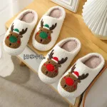 pantoufles renne de Noël