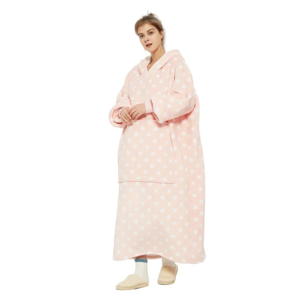 plaid avec manches rose à pois