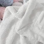 plaid blanc doublé fourrure sherpa