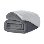 plaid chaud blandine gris au toucher sherpa