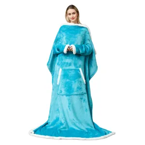 plaid cocooning géant turquoise