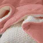 plaid en polaire deux tons rose avec finition sherpa