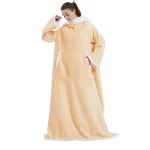 plaid jaune avec doublure polaire