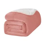 plaid polaire avec texture sherpa rose blandine