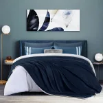 plaid polaire Blandine bleu doublé