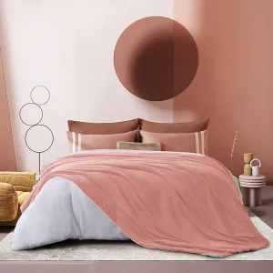 plaid polaire blandine rose doublé avec fourrure sherpa