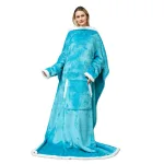 plaide géant en polaire turquoise