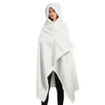 poncho chaud et confortable femme blanc