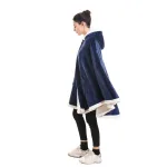 poncho confortable bleu marine avec poches