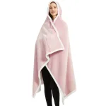 poncho d'hiver femme rose