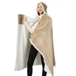 poncho doux et chaleureux beige